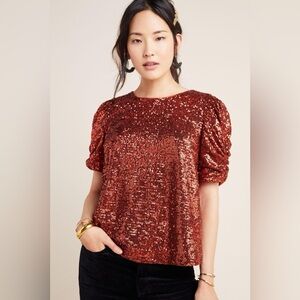 🪩 Anthropologie Size 12 Sequin Top 💃